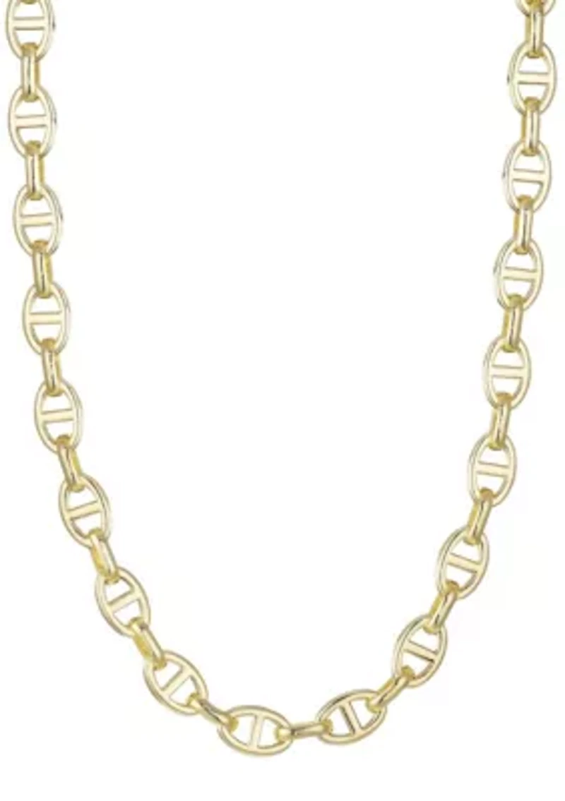 Gold Plated Mariner Link Chain Necklace