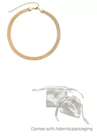 Tarnish Resistant 18k Gold Plated Mesh Chain Necklace