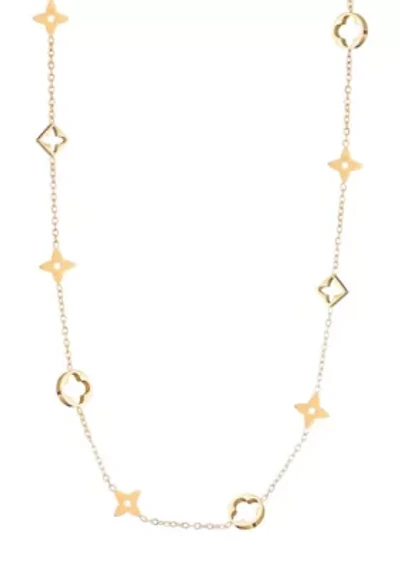 Tarnish Resistant 18k Gold Plated Mixed Clover Necklace