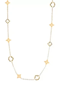 Tarnish Resistant 18k Gold Plated Mixed Clover Necklace