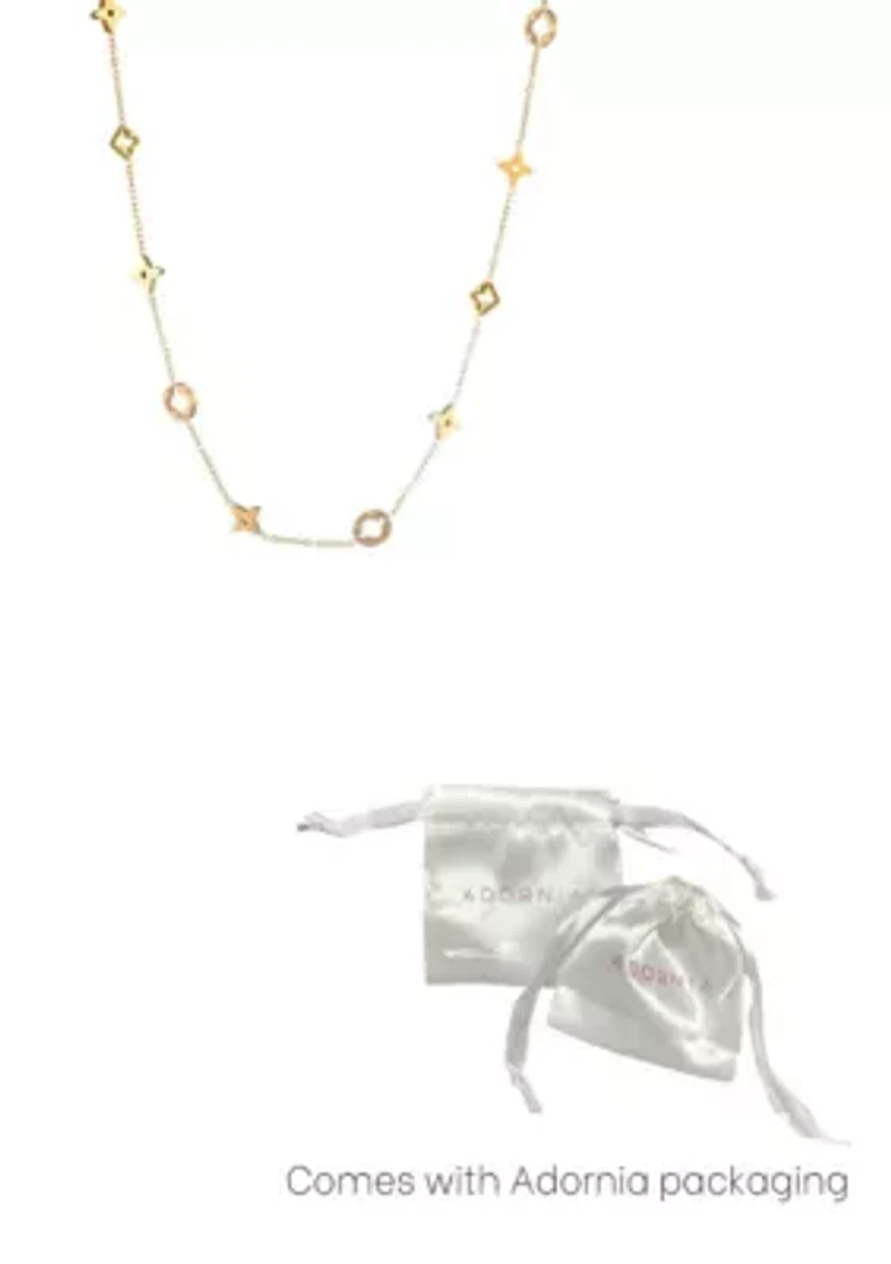 Tarnish Resistant 18k Gold Plated Mixed Clover Necklace