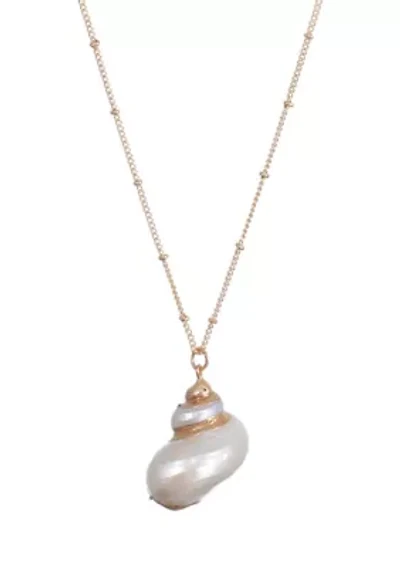 14k Gold Plated Golden Shell Pendant Necklace