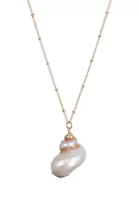 14k Gold Plated Golden Shell Pendant Necklace