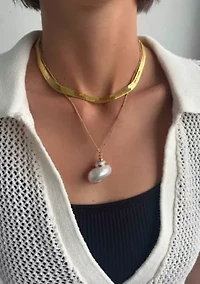 14k Gold Plated Golden Shell Pendant Necklace