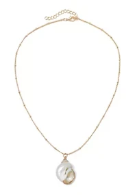 14k Gold Plated Golden Shell Pendant Necklace