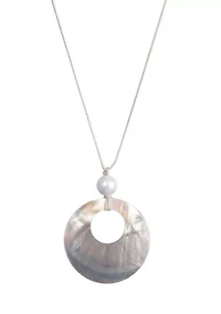 Adjustable Leather and Shell Necklace