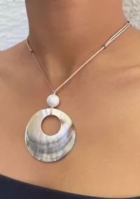 Adjustable Leather and Shell Necklace