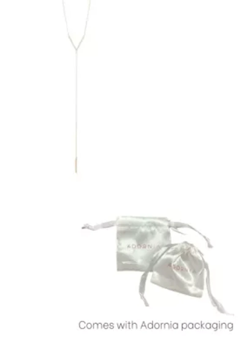 14k Gold Plated Crystal Y Lariat Necklace