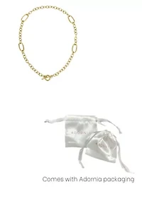 Tarnish Resistant 18k Gold Plated Mixed Link Toggle Necklace