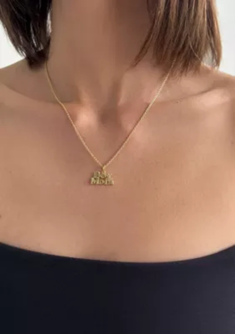 14k Gold Plated Boymom Pendant Necklace