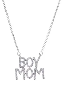 Silver Plated CZ Boymom Pendant Necklace