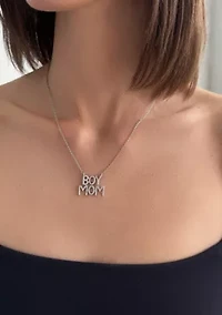 Silver Plated CZ Boymom Pendant Necklace