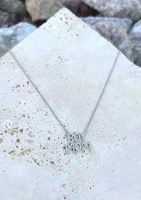 Silver Plated CZ Boymom Pendant Necklace