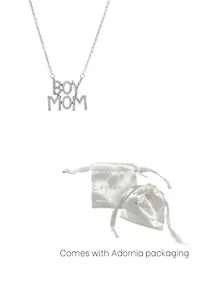 Silver Plated CZ Boymom Pendant Necklace