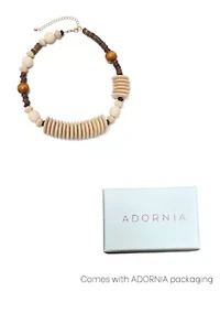 Mixed Wood Disc Adjustable Disc Necklace