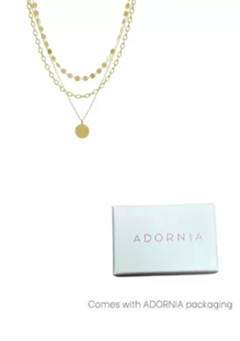 14k Gold Plated 3-Layer Toggle and Confetti Necklace