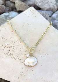 Gold Plated Shell Toggle Necklace