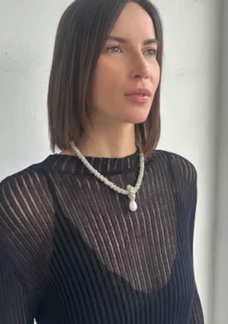 Silver Plated Oversized Pearl on a Magnetic Clasp Chain