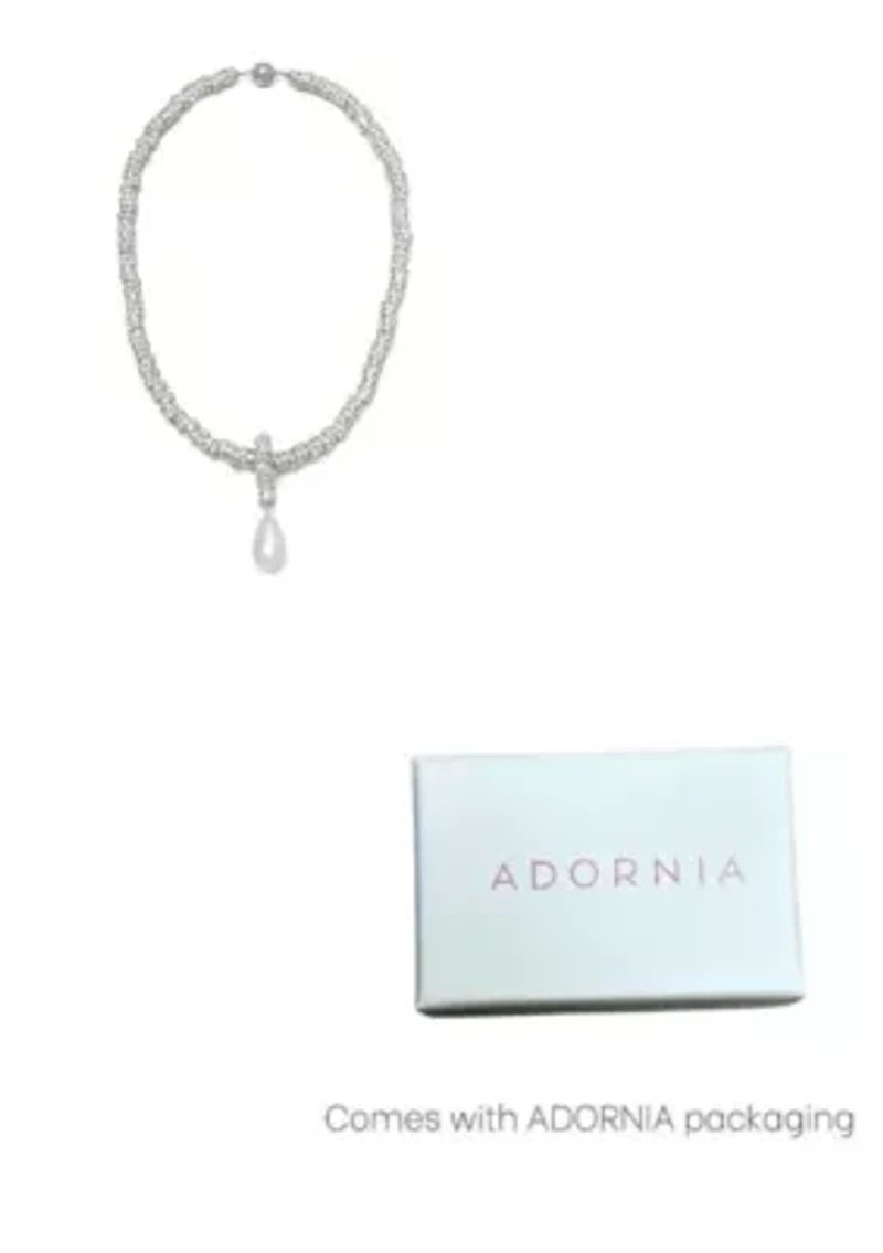 Silver Plated Oversized Pearl on a Magnetic Clasp Chain