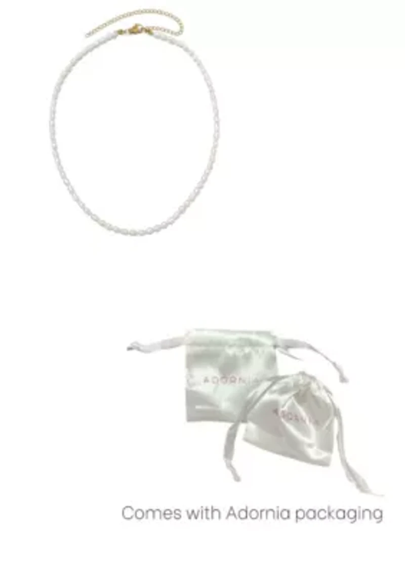 Tarnish Resistant Seed Freshwater Pearl Strand Necklace