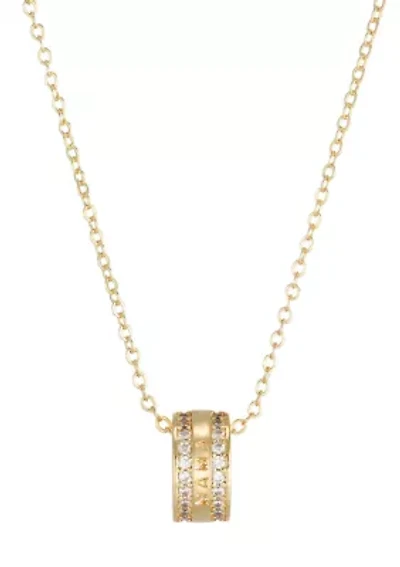 14k Gold Plated Mama-Engraved Ring Necklace