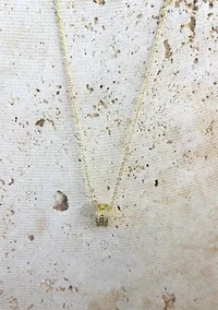 14k Gold Plated Mama-Engraved Ring Necklace