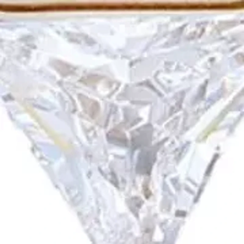 18k Gold Plated Set of 2 Triangle CZ Pendant Necklaces