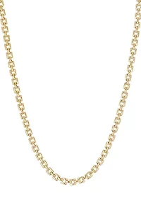 Tarnish Resistant 18k Gold Plated Grid Chain Necklace