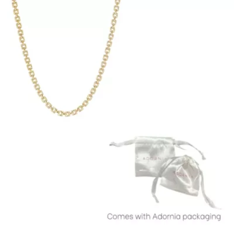 Tarnish Resistant 18k Gold Plated Grid Chain Necklace