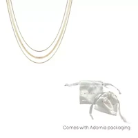 Tarnish Resistant 18k Gold Plated Layered Herringbone Necklace Set