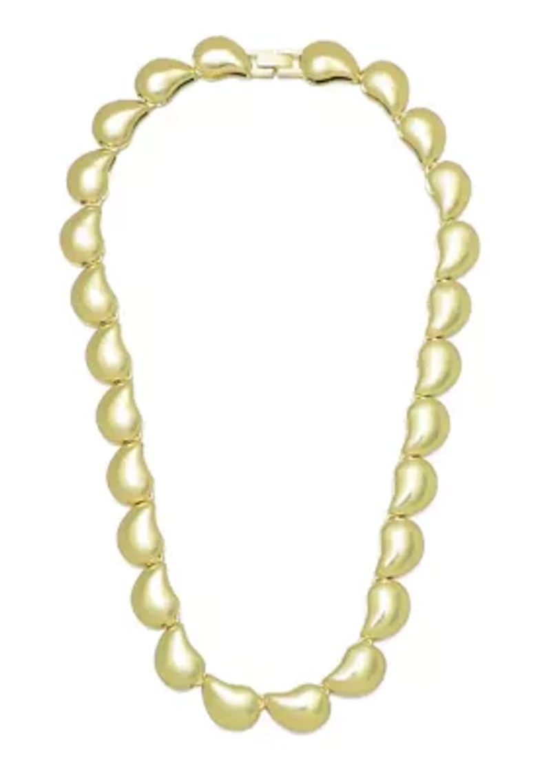 Gold Plated Teardrop Chain Necklace