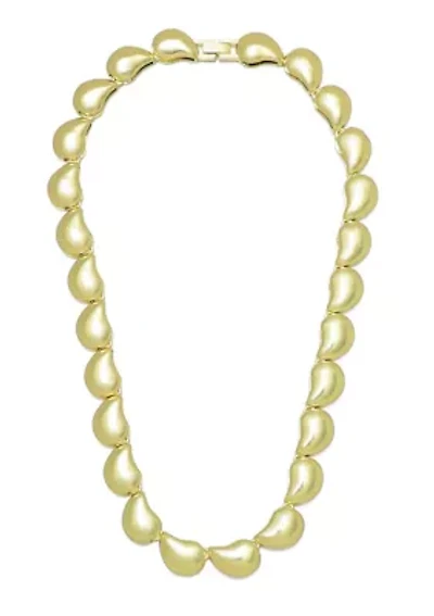 Gold Plated Teardrop Chain Necklace
