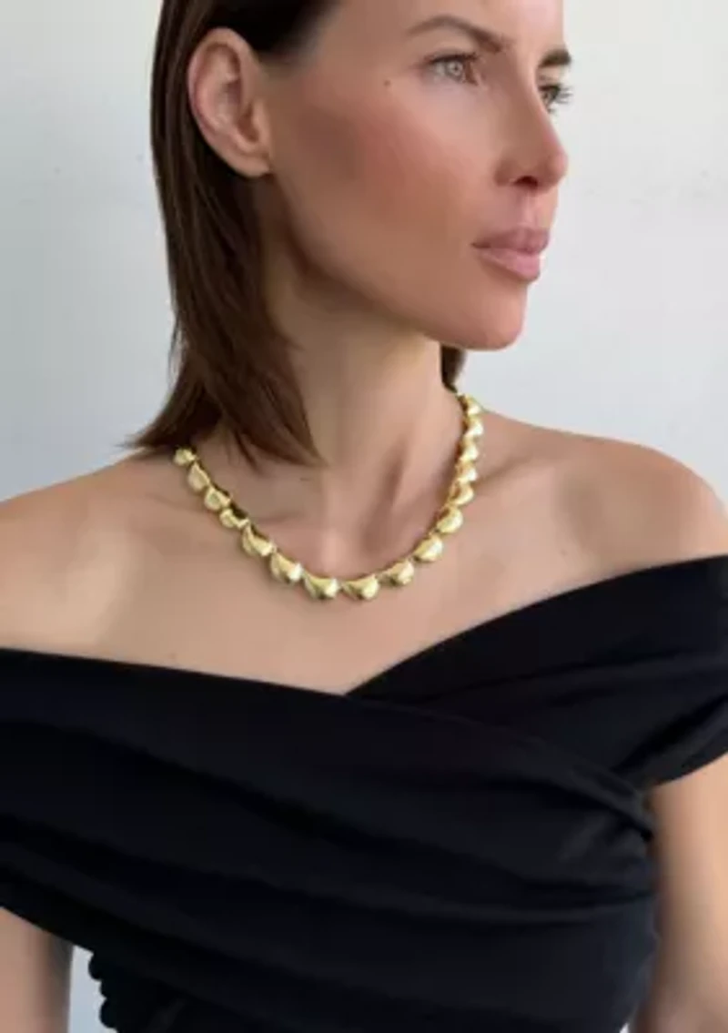 Gold Plated Teardrop Chain Necklace