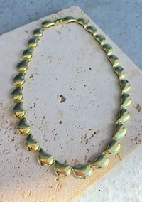 Gold Plated Teardrop Chain Necklace