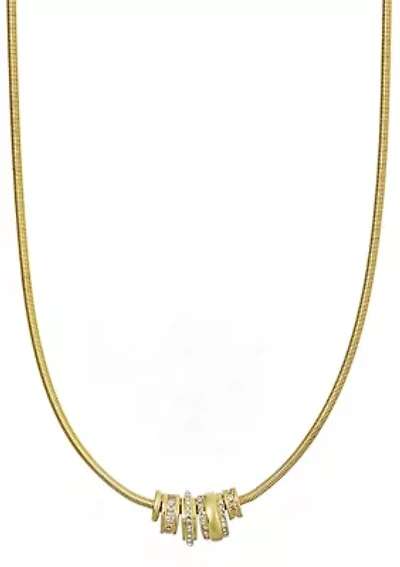 14k Gold Plated Sliding Rings Collar Necklace