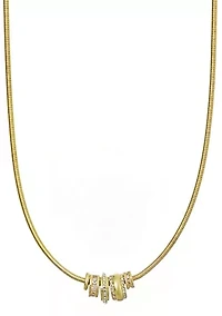 14k Gold Plated Sliding Rings Collar Necklace