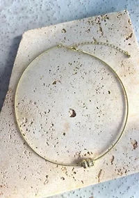 14k Gold Plated Sliding Rings Collar Necklace