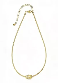 14k Gold Plated Sliding Rings Collar Necklace