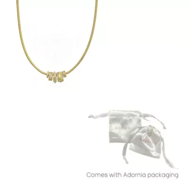 14k Gold Plated Sliding Rings Collar Necklace