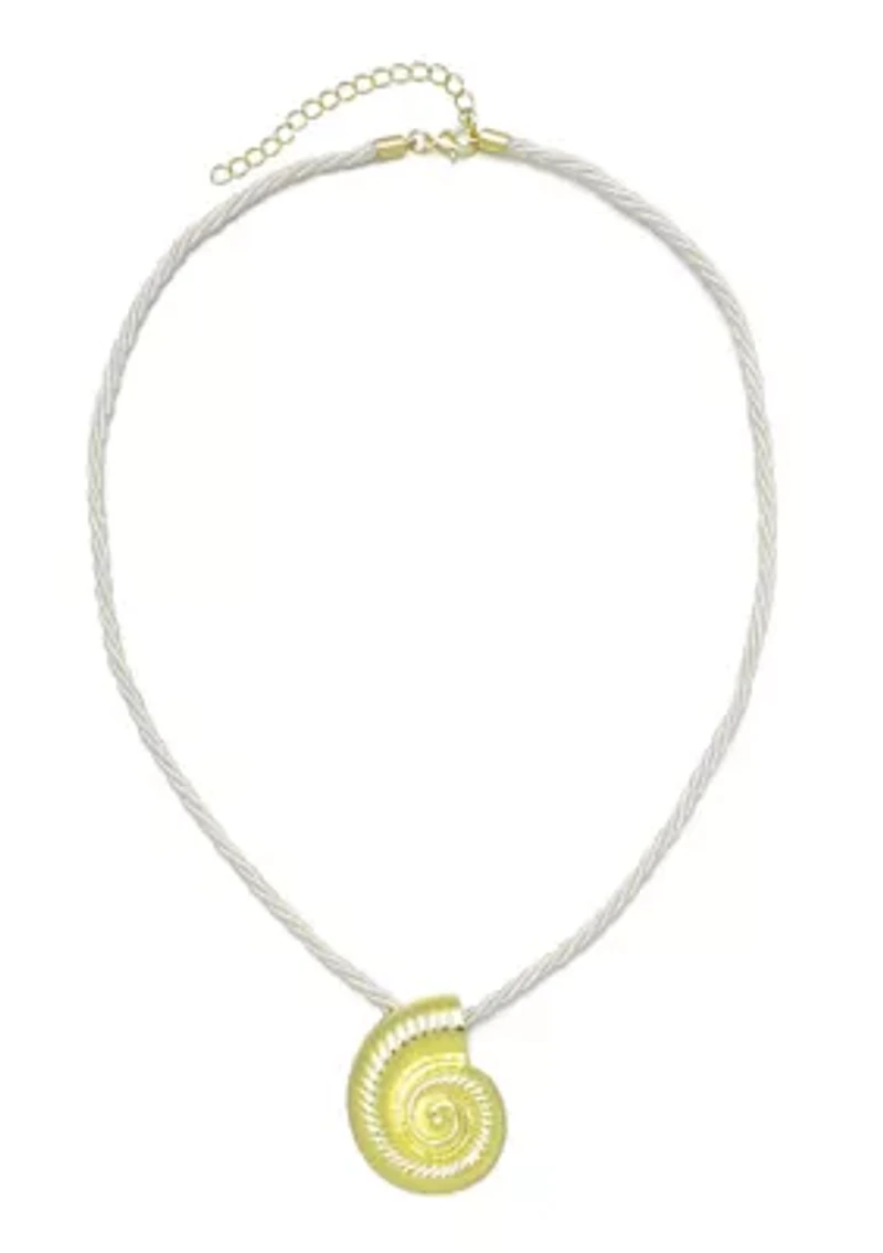 Gold Plated Shell on a Chord Necklace