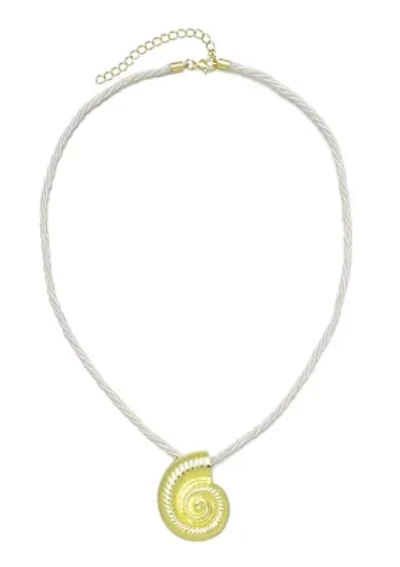 Gold Plated Shell on a Chord Necklace