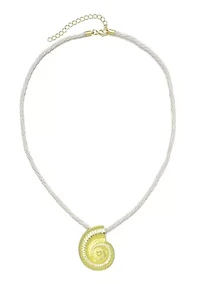 Gold Plated Shell on a Chord Necklace