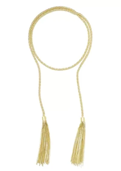 Gold Plated Tassel Wrap Necklace