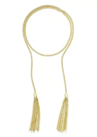 Gold Plated Tassel Wrap Necklace