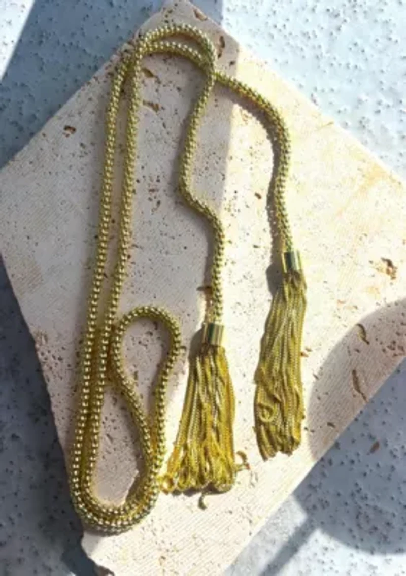 Gold Plated Tassel Wrap Necklace