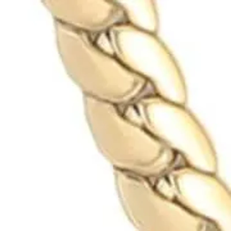 Tarnish Resistant 18k Gold Plated Flat Curb Chain Necklace