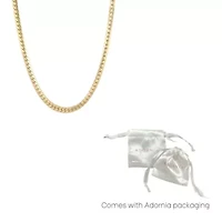 Tarnish Resistant 18k Gold Plated Flat Curb Chain Necklace