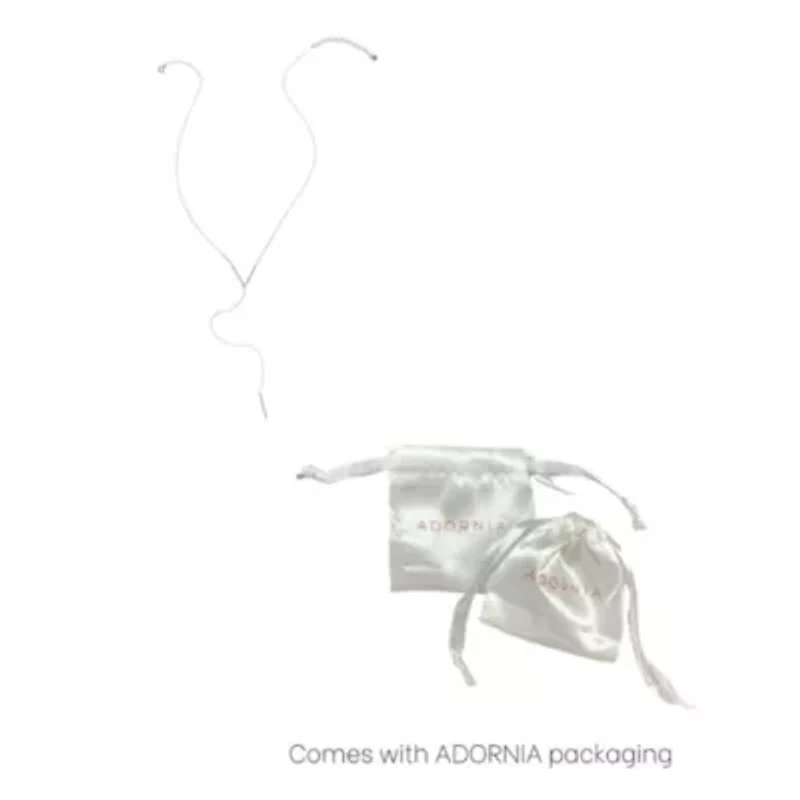 Rhodium Plated Crystal Y Lariat Necklace