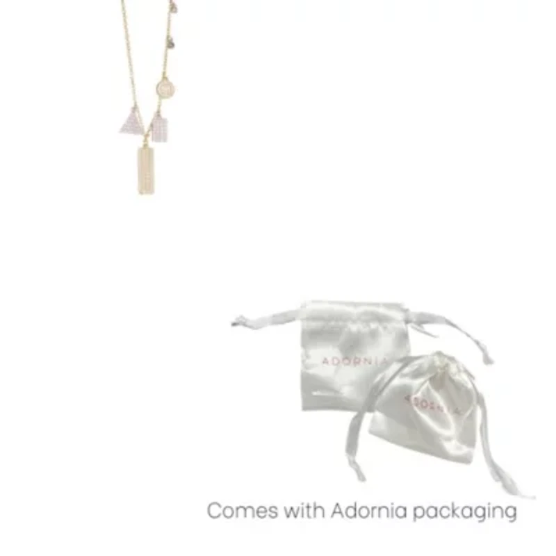 14k Gold Plated Multi Shape Crystal Necklace