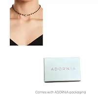 Moonstone and Black Spinel Rosary Choker Necklace